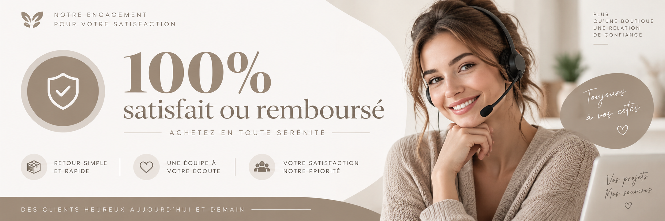 100% satisfait ou remboursé