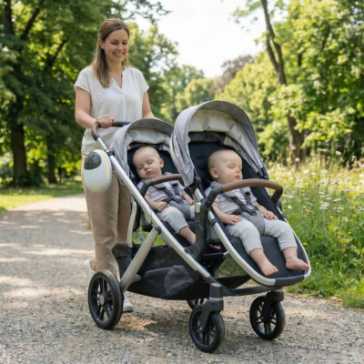 Berceur de poussette automatique bluetooth maman promenade jumeaux identiques endormis