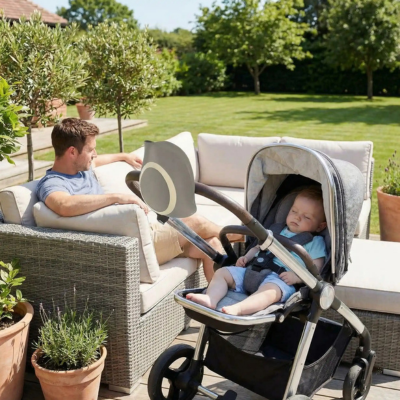 Berceur de poussette vibrations et musique bébé dodo papa relaxe