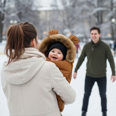 Chancelière bébé multi confort patinoire papa