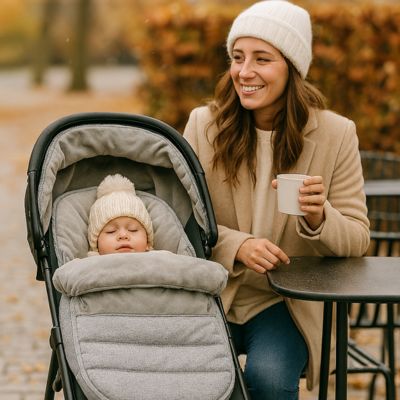 Chancelière poussette multifonction maman café