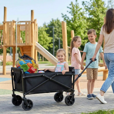Chariot poussette multifonction famille terrain de jeux