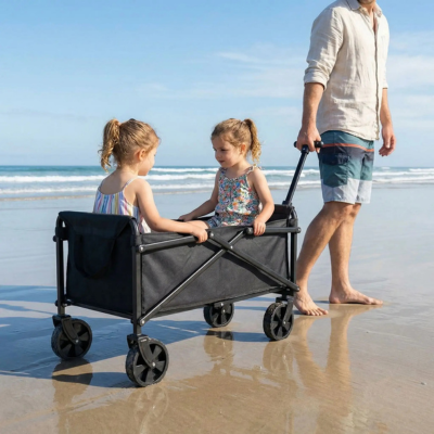 Chariot poussette multifonction promenade papa jumelles plage