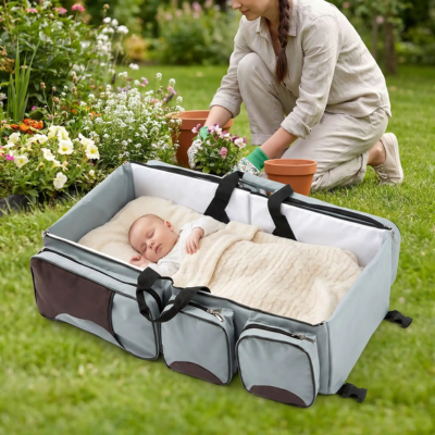 Couffin bébé transportable 2 en 1 nomade bébé dodo maman jardine