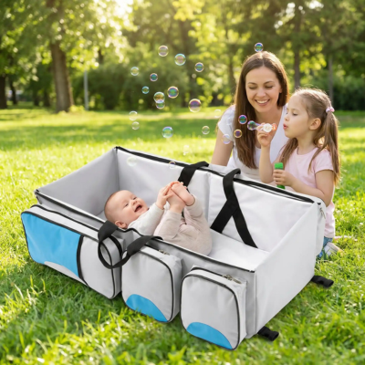 Couffin bébé transportable 2 en 1 nomade bébé souriant grande soeur bulle