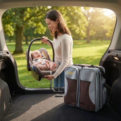 Couffin bébé transportable 2 en 1 nomade maman dépose couffin transportable coffre voiture