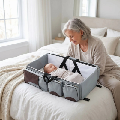 Couffin bébé transportable 2 en 1 nomade mamai regarde bébé dodo paisible