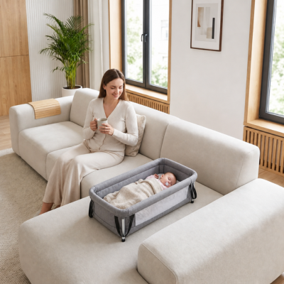 Couffin portable pliable et sécurisé maman café salon bébé dodo