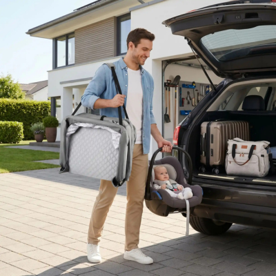 Couffin portable pliable et sécurisé papa couffin coffre voiture bébé siège auto