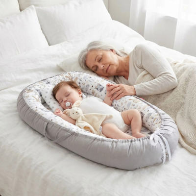 Couffin transportable pur coton évolutif grand-maman sieste bébé