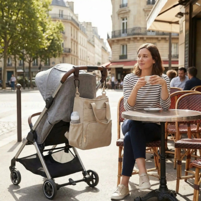 Crochet pour poussette ultra-solide maman café terrasse