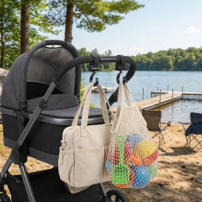 Crochet poussette rotation 360 sac plage