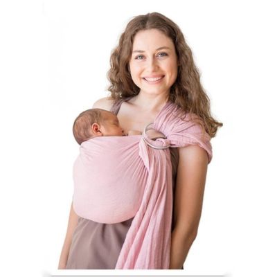 Écharpe de portage maman main libre rose