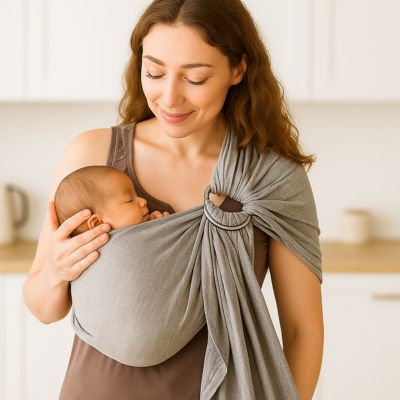 Écharpe de portage bébé maman regard doux
