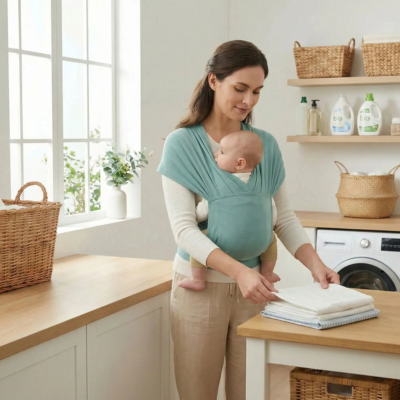 Écharpe de portage comfort premium maman plie lessive