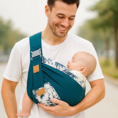 Écharpe de portage ergonomique bandoulière papa heureux