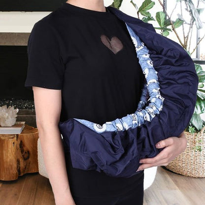 Echarpe de portage ergonomique sling bleu