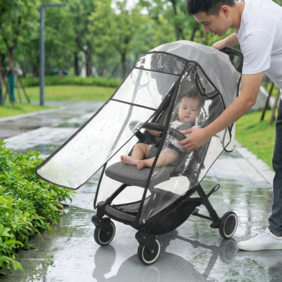 Habillage pluie poussette universel transparent pluie papa parc