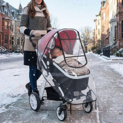 Housse de pluie pour poussette universelle promenade neige