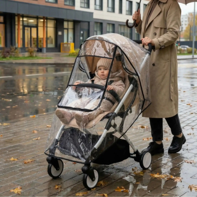 Housse de pluie pour poussette universelle promenade pluie