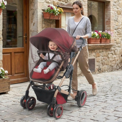 Moustiquaire poussette universelle ultra-légère maman promenade bébé village