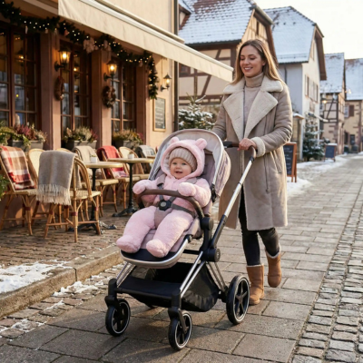 Nid d'ange bébé capuche ourson bébé promenade maman