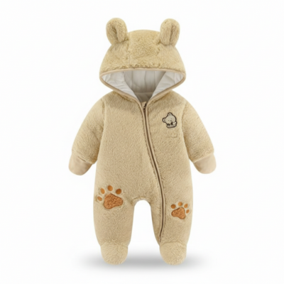 Nid d'ange bébé capuche ourson brun