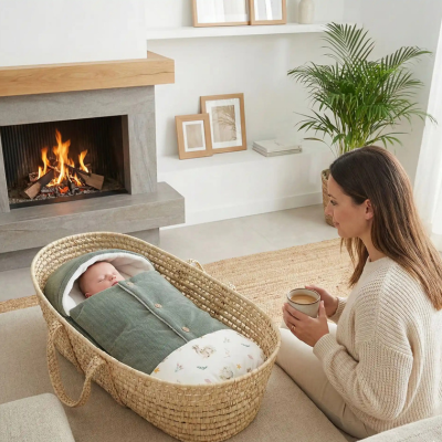 Nid d'ange bébé velourtherm maman bébé dodo salon