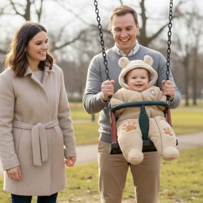 Nid d'ange bébé capuche ourson bébé balançoire parc