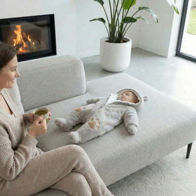 Nid d'ange bébé capuche ourson bébé dodo salon