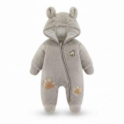 Nid d'ange bébé capuche ourson taupe
