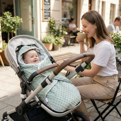 Nid d'ange cocobaby nomade maman bébé café