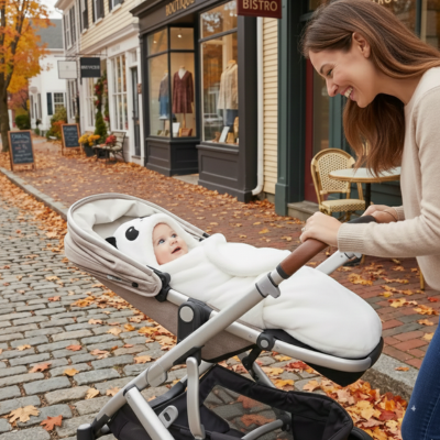 Nid d'ange cocon douillet maman bébé promenade automne