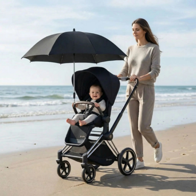 Ombrelle pour poussette protection uv réglable 360 maman bébé promenade plage