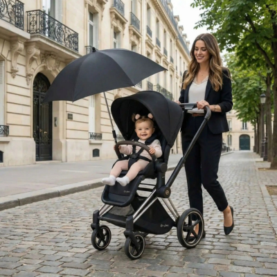Ombrelle pour poussette protection uv réglable 360 maman bébé promenade village