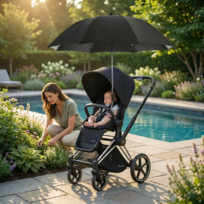 Ombrelle pour poussette protection uv réglable 360 maman jardin bébé dodo