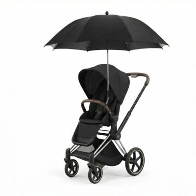 Ombrelle pour poussette protection uv réglable 360 noire