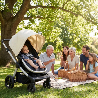 Par soleil pouir poussette protection UV optimale bébé dodo pique-nique familial