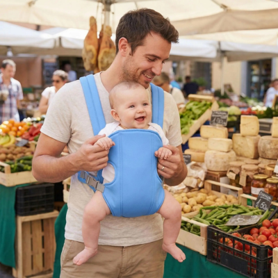 Porte bébé ergonomique 2 positions papa marché bébé