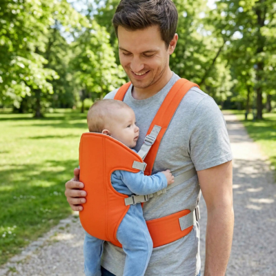 Porte bébé ergonomique 2 positions papa promenade parc bébé