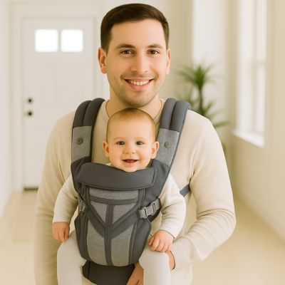 Porte bébé ergonomique élégant papa fils