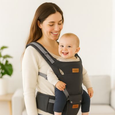 Porte bébé ergonomique évolutif capuche ourson bébé coquin taquin