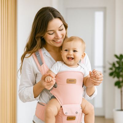 Porte bébé ergonomique évolutif capuche ourson maman salon moderne