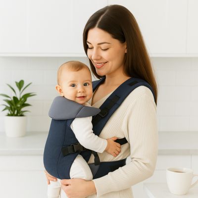 Porte bébé ergonomique multi positions maman cuisine