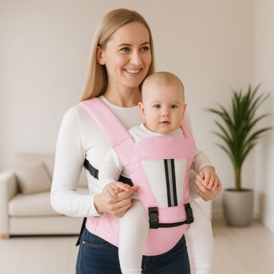 Porte bébé physiologique mains libres maman heureuse
