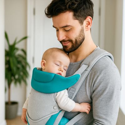 Porte bébé physiologique tendance papa heureux