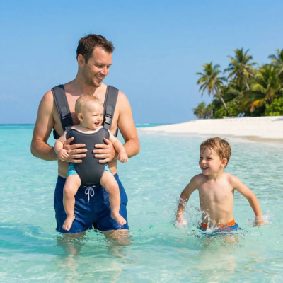Porte bébé piscine néoprène confort famille mer