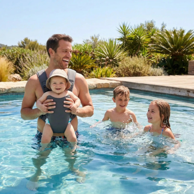 Porte bébé piscine néoprène confort famille piscine voyage