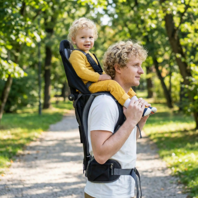Porte-bébé randonnée ultra-léger papa bébé garçon sentier