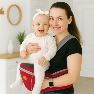 Porte bébé tabouret hanche bébé devant